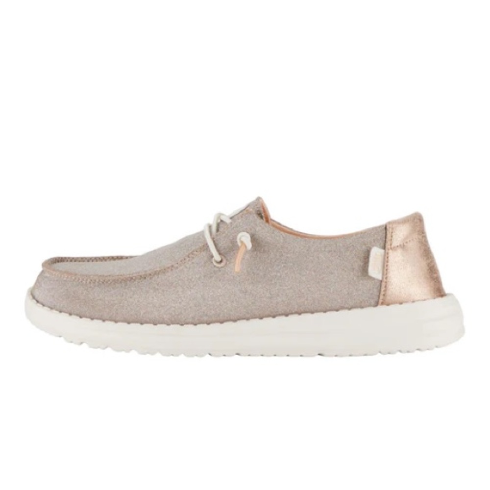 Hey Dude Women's Wendy Metallic Sparkle in Rose Gold Size 9